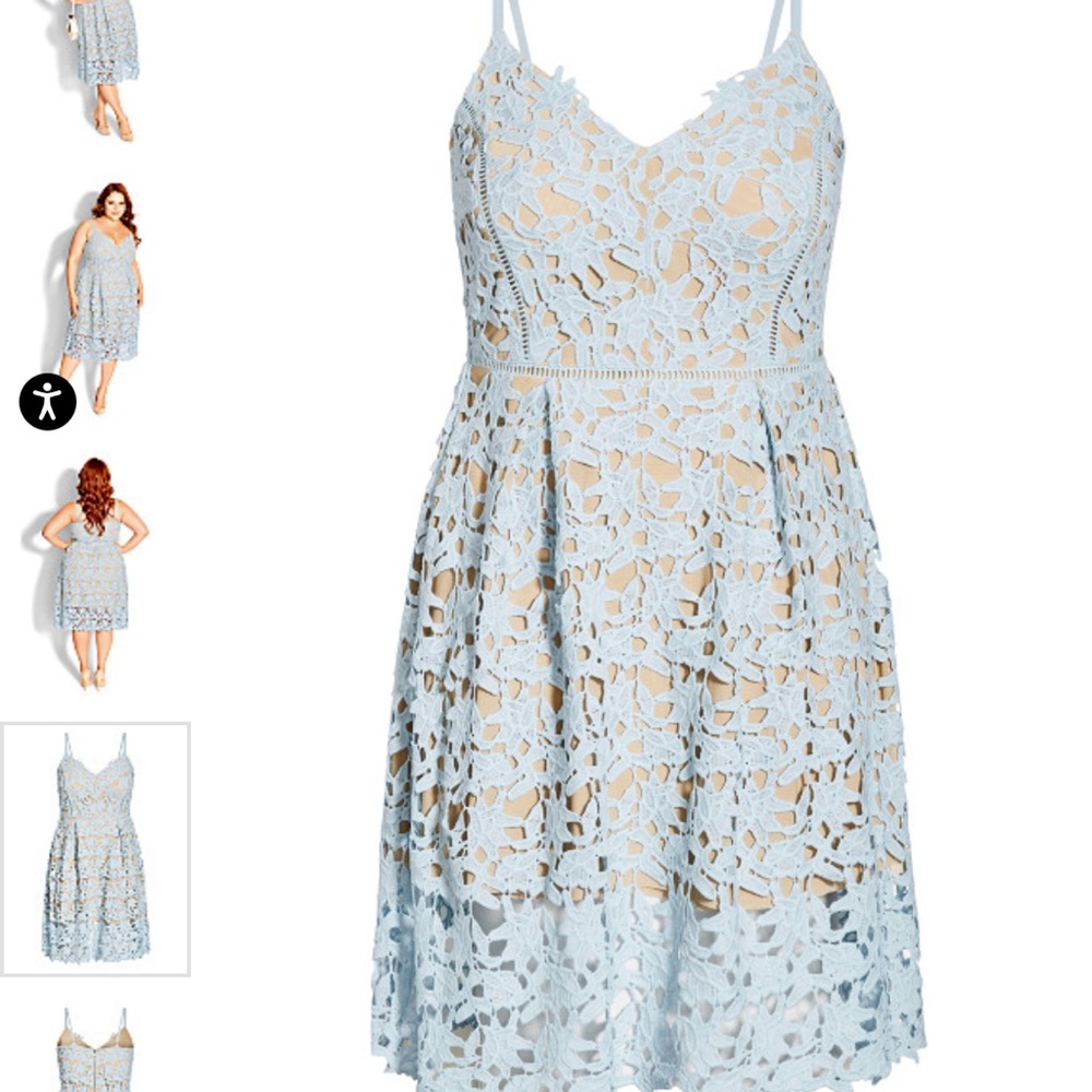 City chic size 16 sky blue dress. Tags still on garment. Mint condition